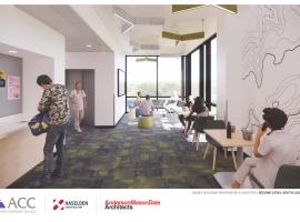 Rendering of the 2nd level South Lounge - ACC Annex Remodel