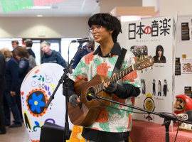 ACC students and faculty at a Dia de los Muertos celebration at the Littleton Campus.