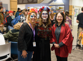 ACC students and faculty at a Dia de los Muertos celebration at the Littleton Campus.