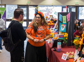 ACC students and faculty at a Dia de los Muertos celebration at the Littleton Campus.