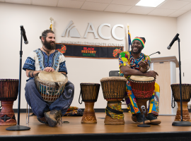 ACC students participating in Hearing Our Beats in celebration of Black History Month