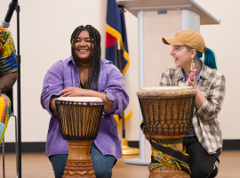 ACC students participating in Hearing Our Beats in celebration of Black History Month