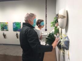 Community members exploring at through touch at the Colorado Gallery of the Arts at ACC