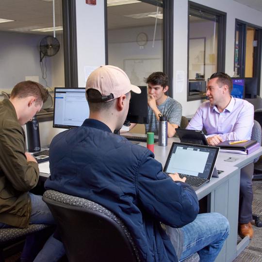 Students in the ACC Math Support area of the Littleton Campus.