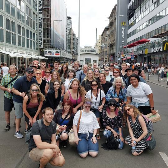 ACC Art & Design students at Checkpoint Charlie.