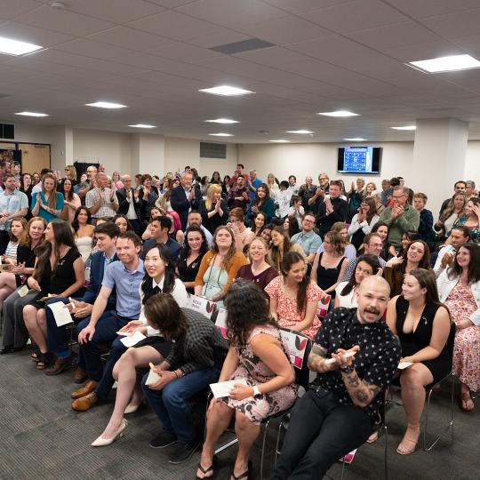 ACC Nursing Pinning Ceremony - nursing graduates in the Summit Room - ACC Littleton Campus