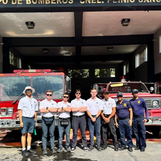 ACC EMS students with emergency workers in the Dominican Republic