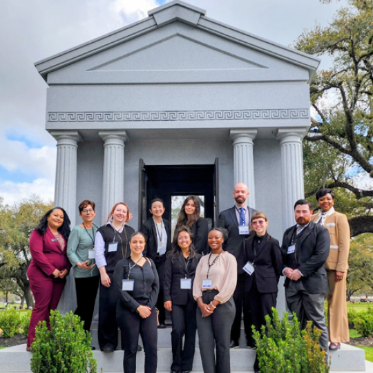 ACC mortuary science student Samia Craft (far right, front row) with other recipients of the Service Corporation International Mortuary Science Scholarship Program.