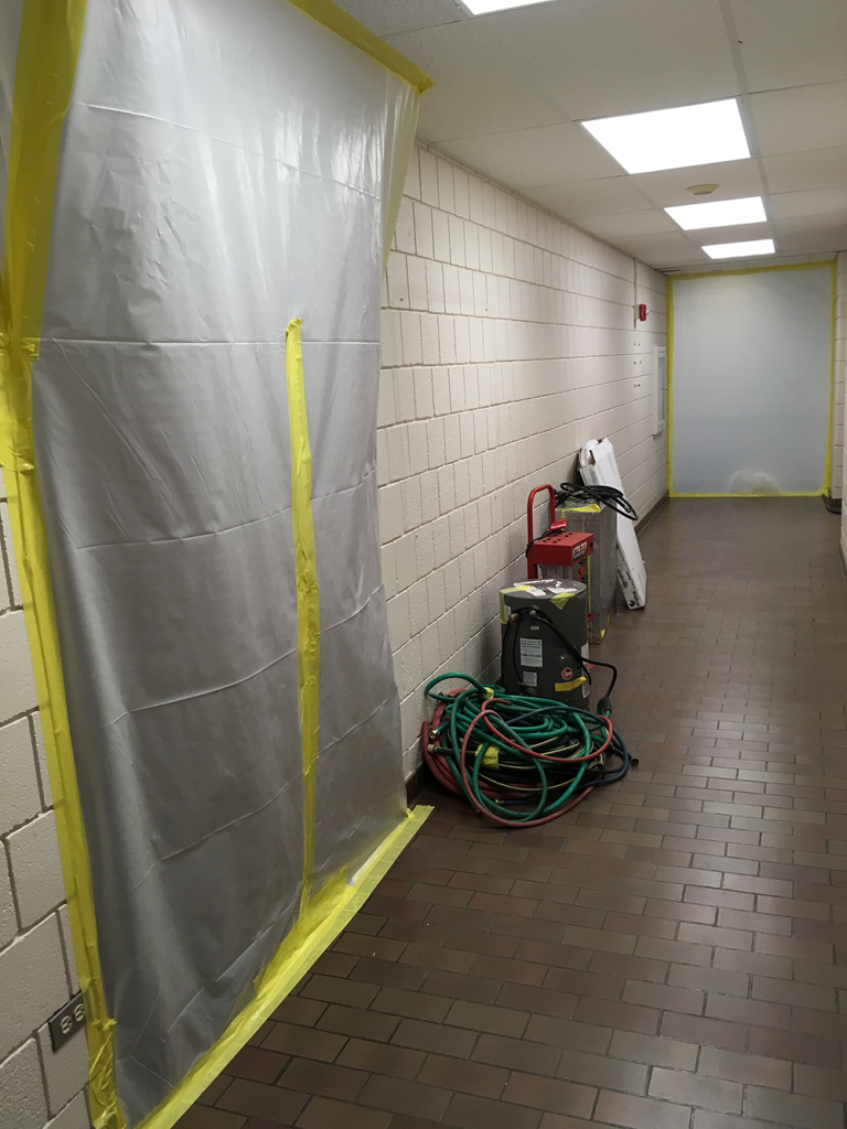 science lab - pre-demo - hallway