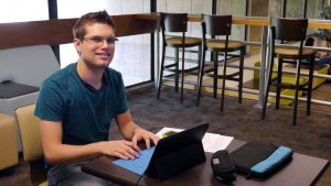 ACC student in 2nd floor student lounge