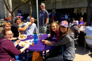 Students at Student Life BBQ